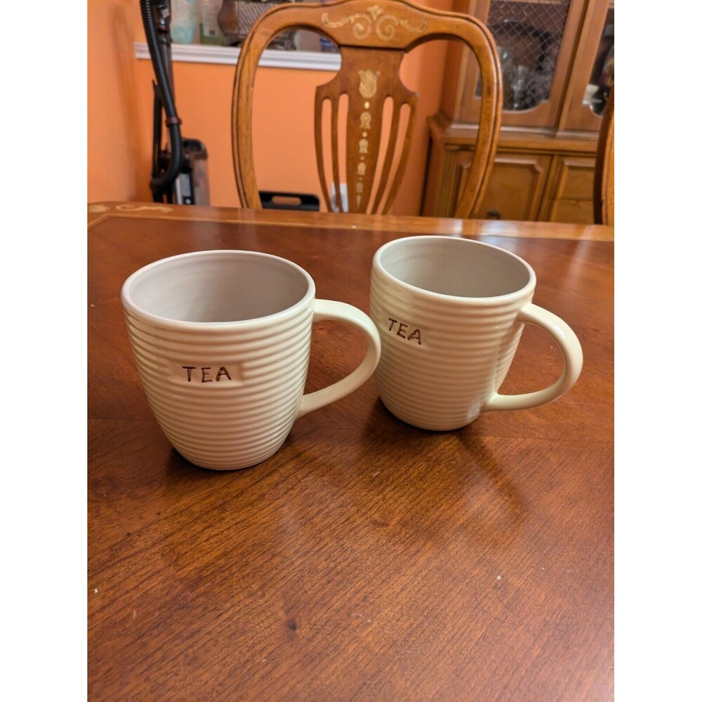 Old Pottery Comp -Tea Mugs. A Set Of 2